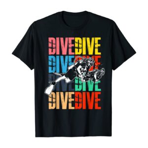 Underwater Sports Diver Gift Idea Colorful Dive Scuba Diving T-Shirt