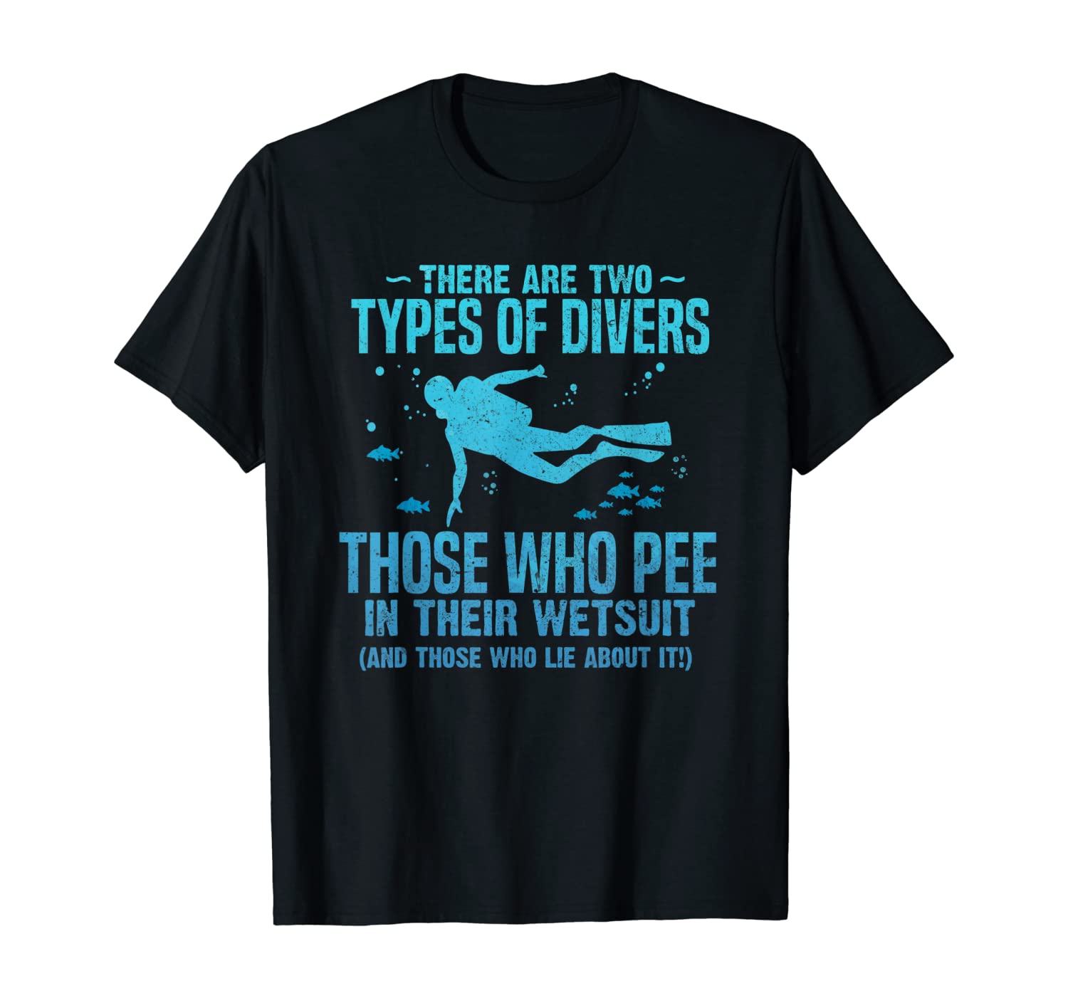 Diver pee wetsuit two Types Scuba Diving Freediving design T-Shirt