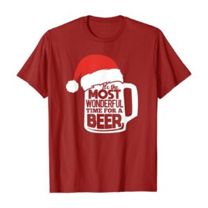 It's The Most Wonderful Time For A Beer Christmas Funny Xmas T-Shirt