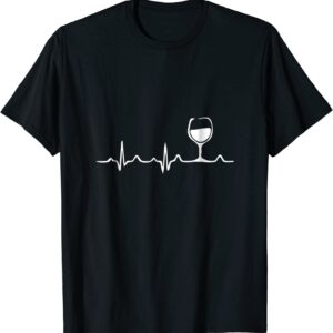 Heartbeat Wine Glass, Funny Wine Lover Tasting T-Shirt T-Shirt