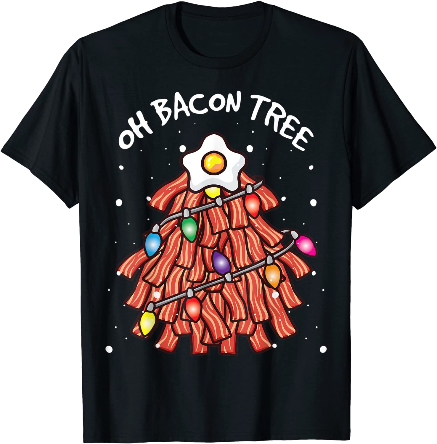 Merry Crispness Oh Bacon Tree BBQ Ugly Christmas Sweater T-Shirt
