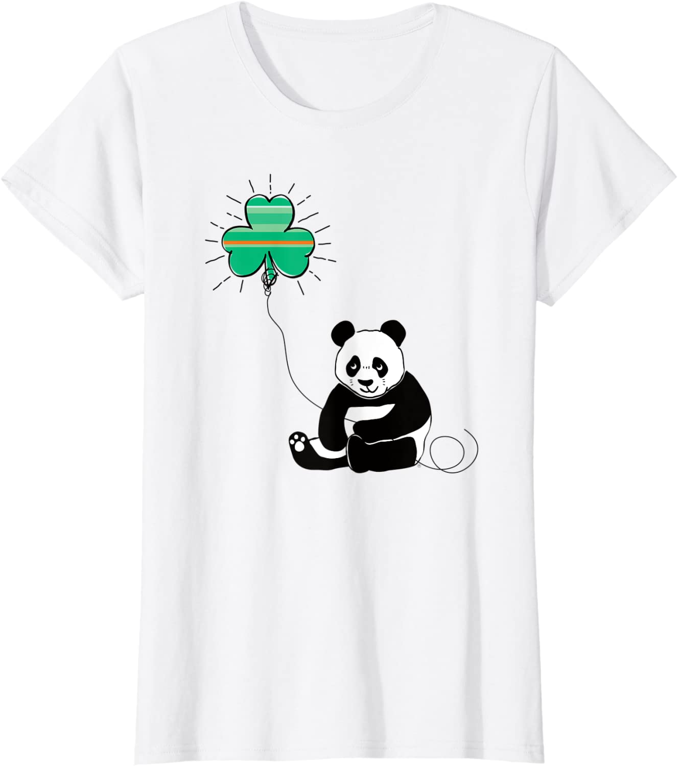 Panda Bear St. Patrick's Day T Shirt Kids Shamrock Balloon