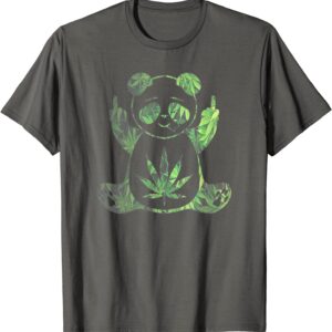Stoned Panda Bear Baked Zoo Animals High AF Pot Leaf T-Shirt