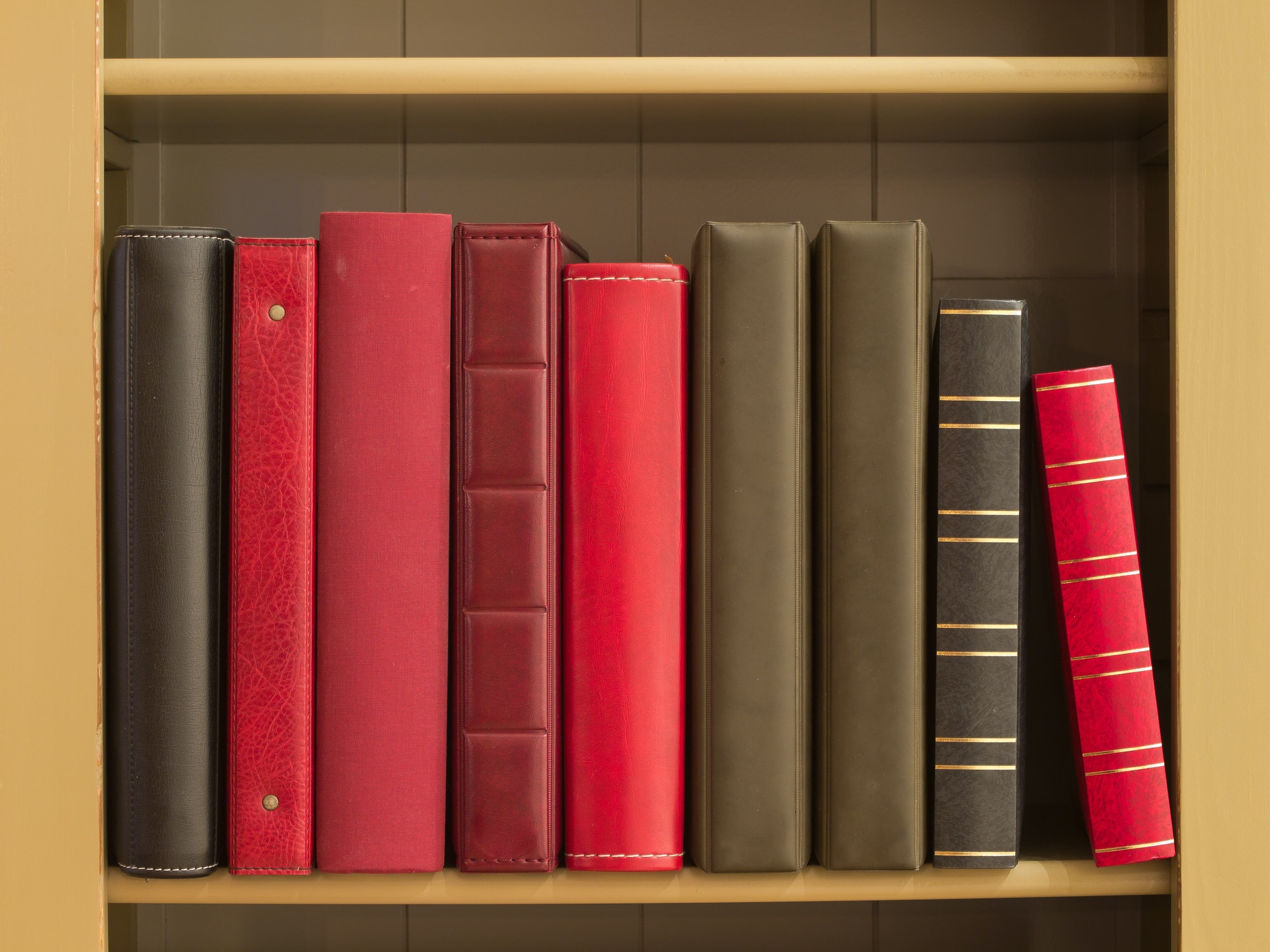 Books in a bookshelf