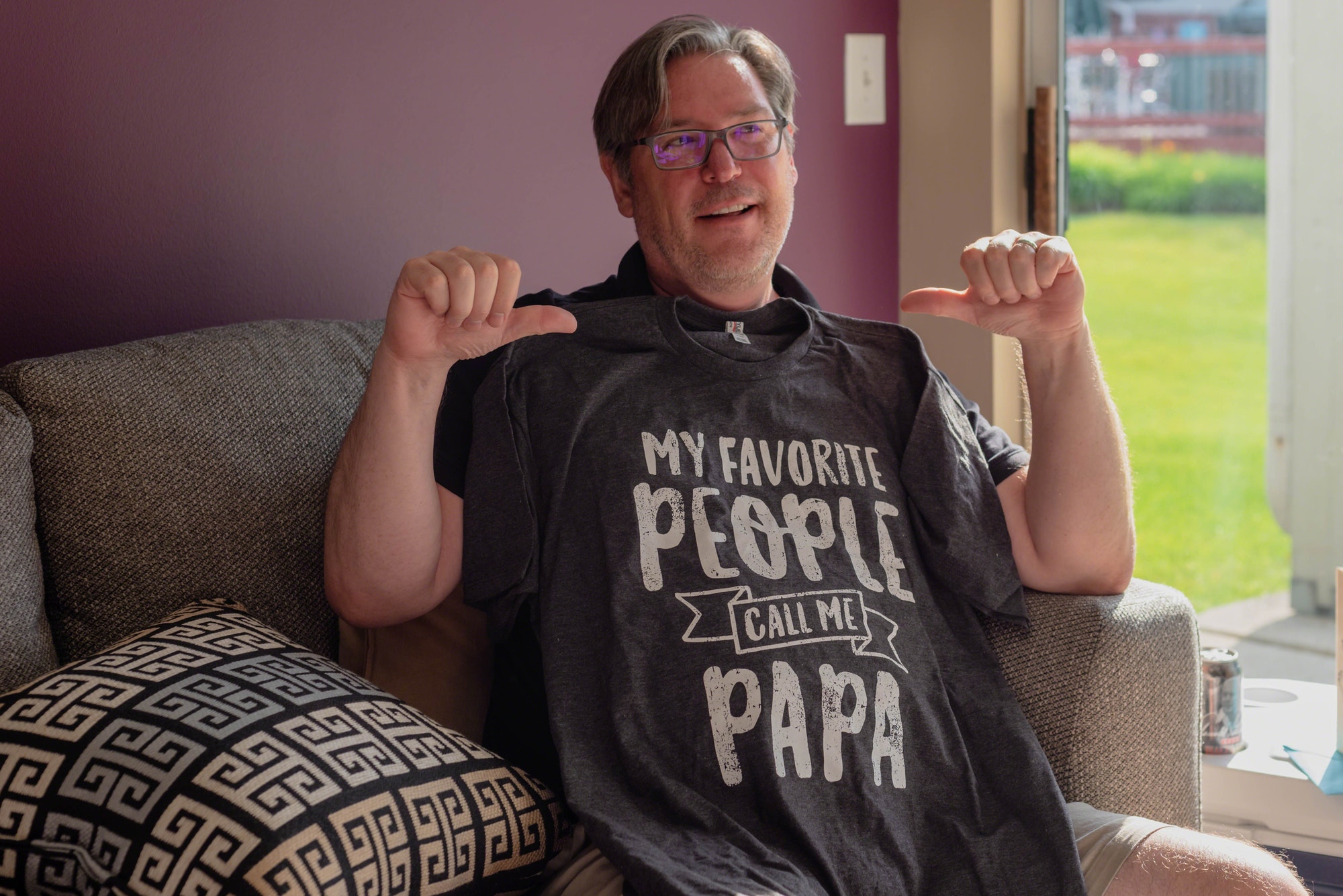 Man with Father’s Day t-shirt